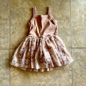 Huxbaby Dog Tulle Party Dress, Cream Colored, Size 3